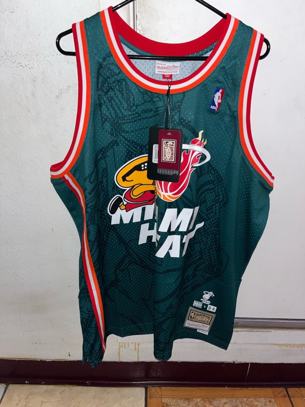 New Mitchell & Ness NBA Miami Heat Mens Denzel Curry X BR Remix Jersey